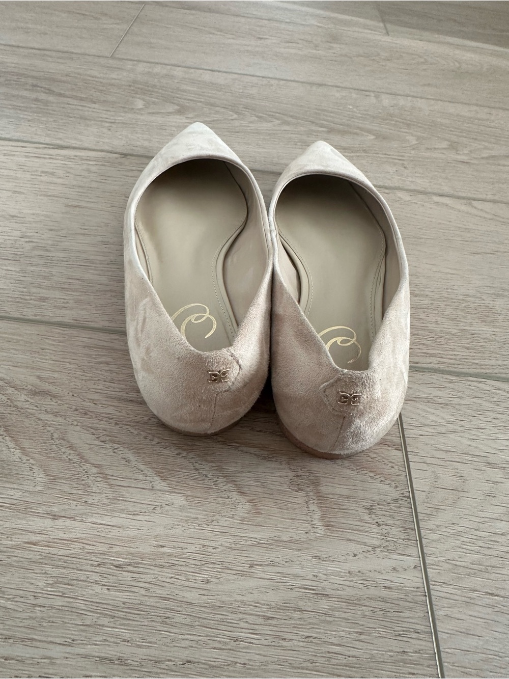 Sam Edelman Pointed Toe Women's Flats in Light Beige - Picture 3 of 4